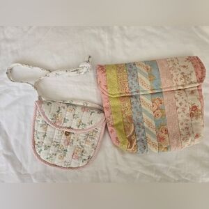 Floral Quilted Patchwork Pastel Bag Set